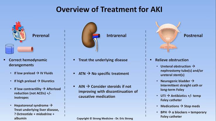 Acute Kidney Injury (AKI):

- Early recognition: AKI is often underrecognized, particularly in non-critical care settings, leading to delays in diagnosis and intervention.

- Prevention: Despite efforts to implement preventive strategies, AKI remains a common and serious complication in hospitalized patients, with multifactorial etiologies including nephrotoxic medications, sepsis, and hypoperfusion.

- Lack of specific treatments: Treatment options for AKI are limited, with supportive measures such as fluid management and avoidance of nephrotoxic agents constituting the mainstay of therapy.